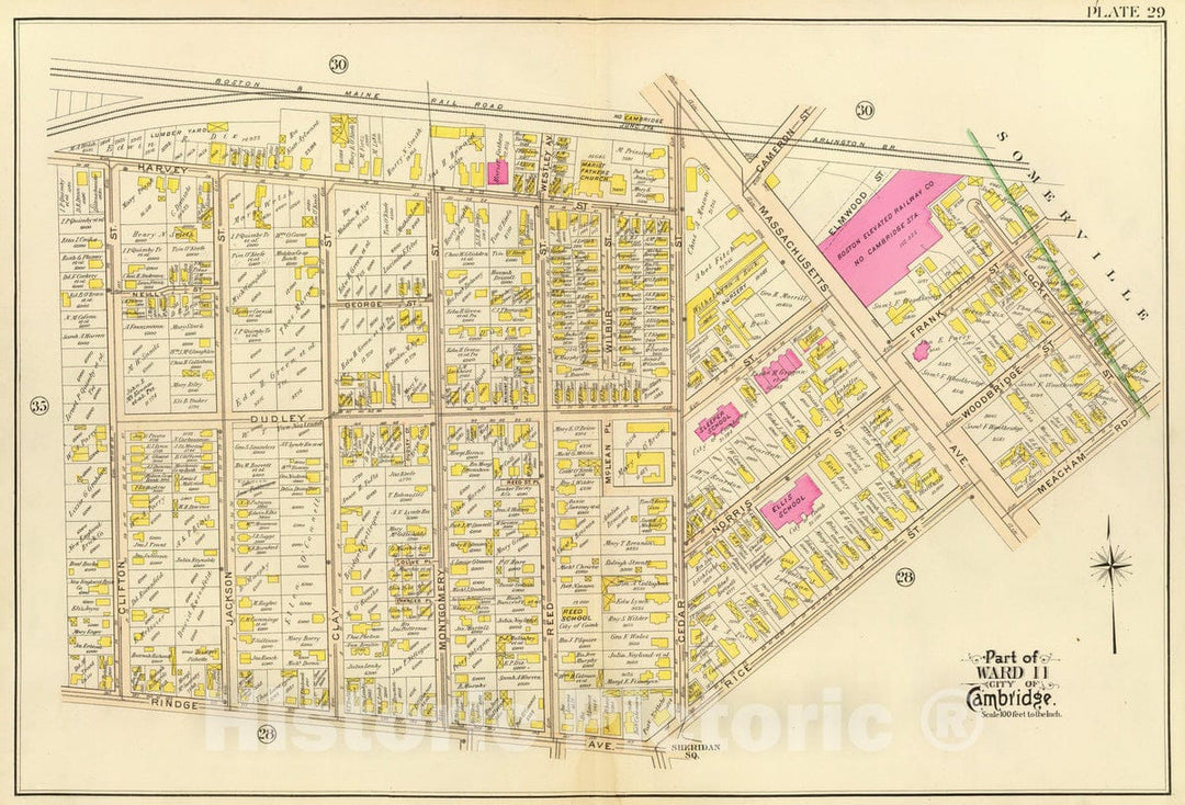 Historic Map : City Atlas - 1903 29. Ward 11. - Vintage Wall Art