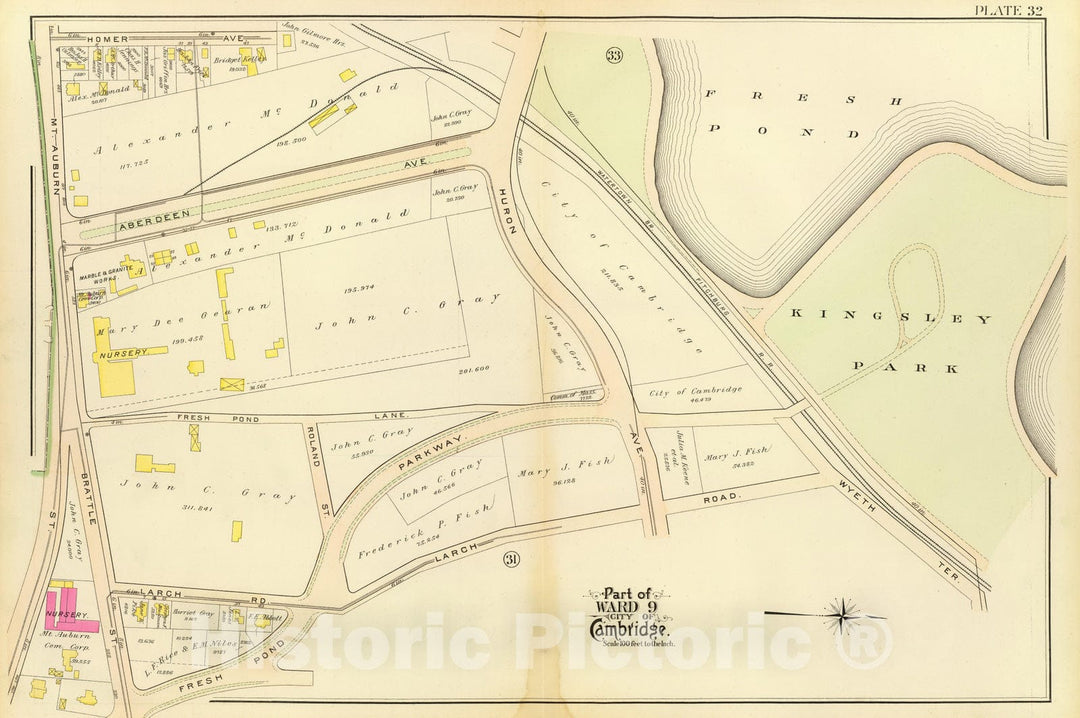 Historic Map : City Atlas - 1903 32. Ward 9. - Vintage Wall Art