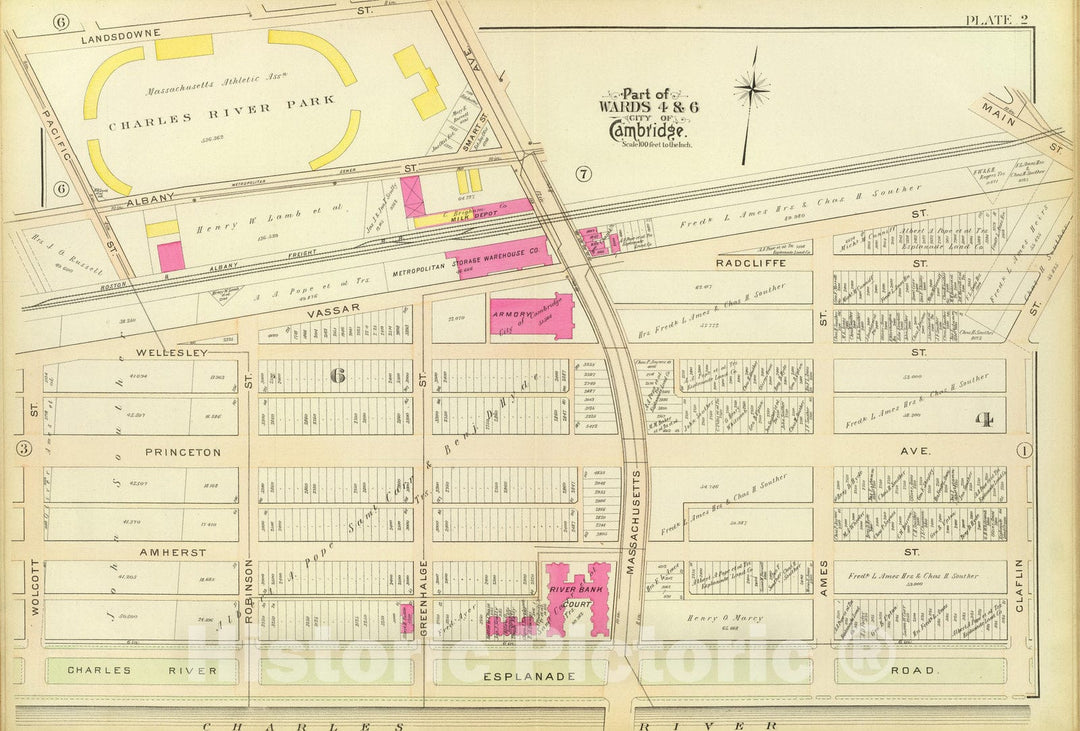 Historic Map : City Atlas - 1903 2. Wards 4,6. - Vintage Wall Art