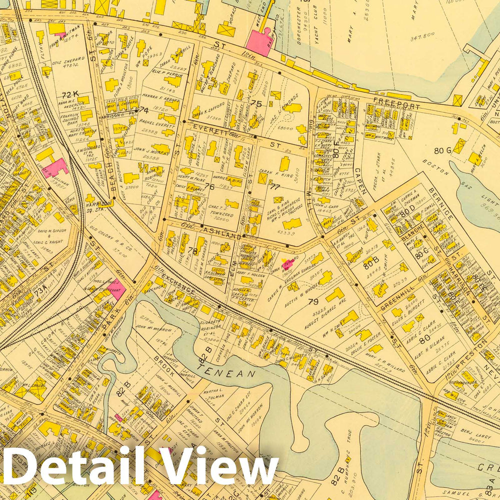 Historic Map : City Atlas - 1899 6. Wards 20, 24 Dorchester. - Vintage Wall Art