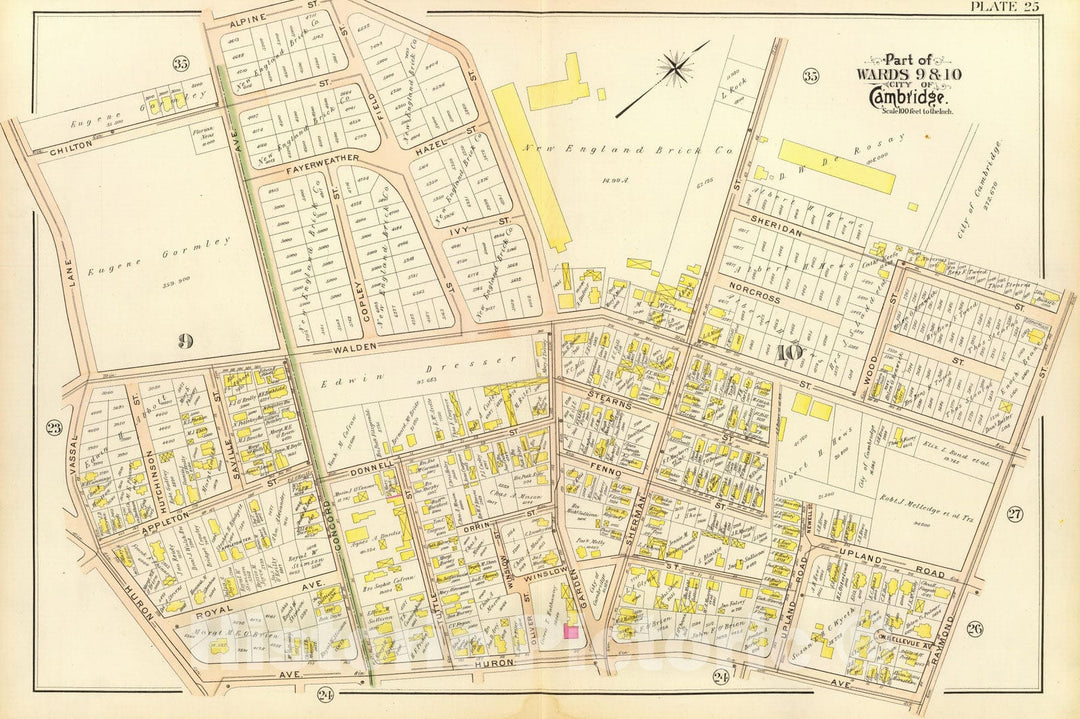 Historic Map : City Atlas - 1903 25. Wards 9-10. - Vintage Wall Art