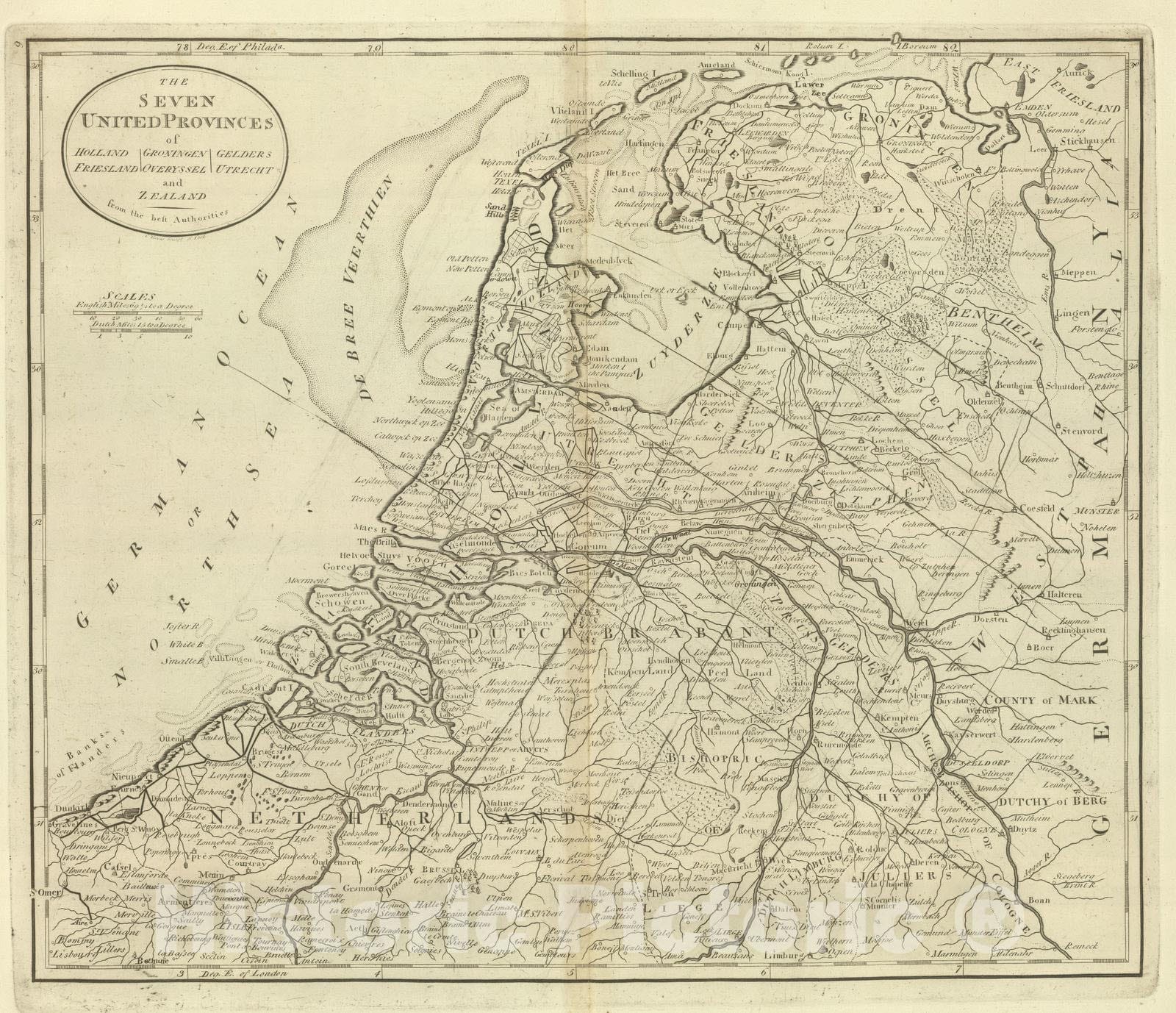 Historic Map : Belgium; Netherlands, Low Countries 1824 Holland, Groningen, Gelders, Friesland, Overyssel, Utrecht, and Zealand. , Vintage Wall Art