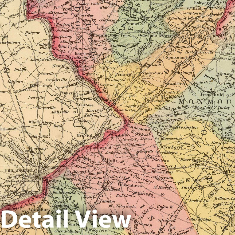 Historic Map : 1859 New Jersey. - Vintage Wall Art