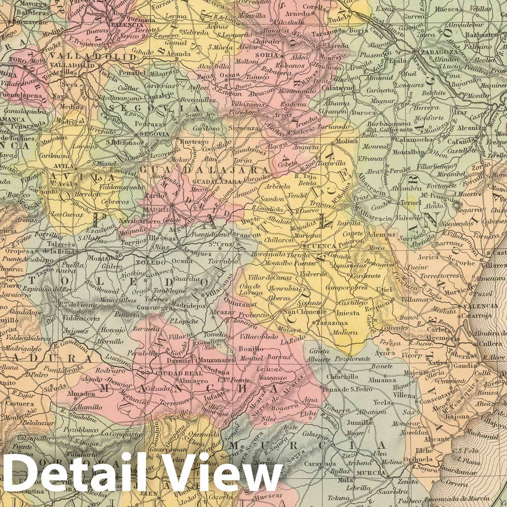 Historic Map : 1859 Spain and Portugal. v1 - Vintage Wall Art