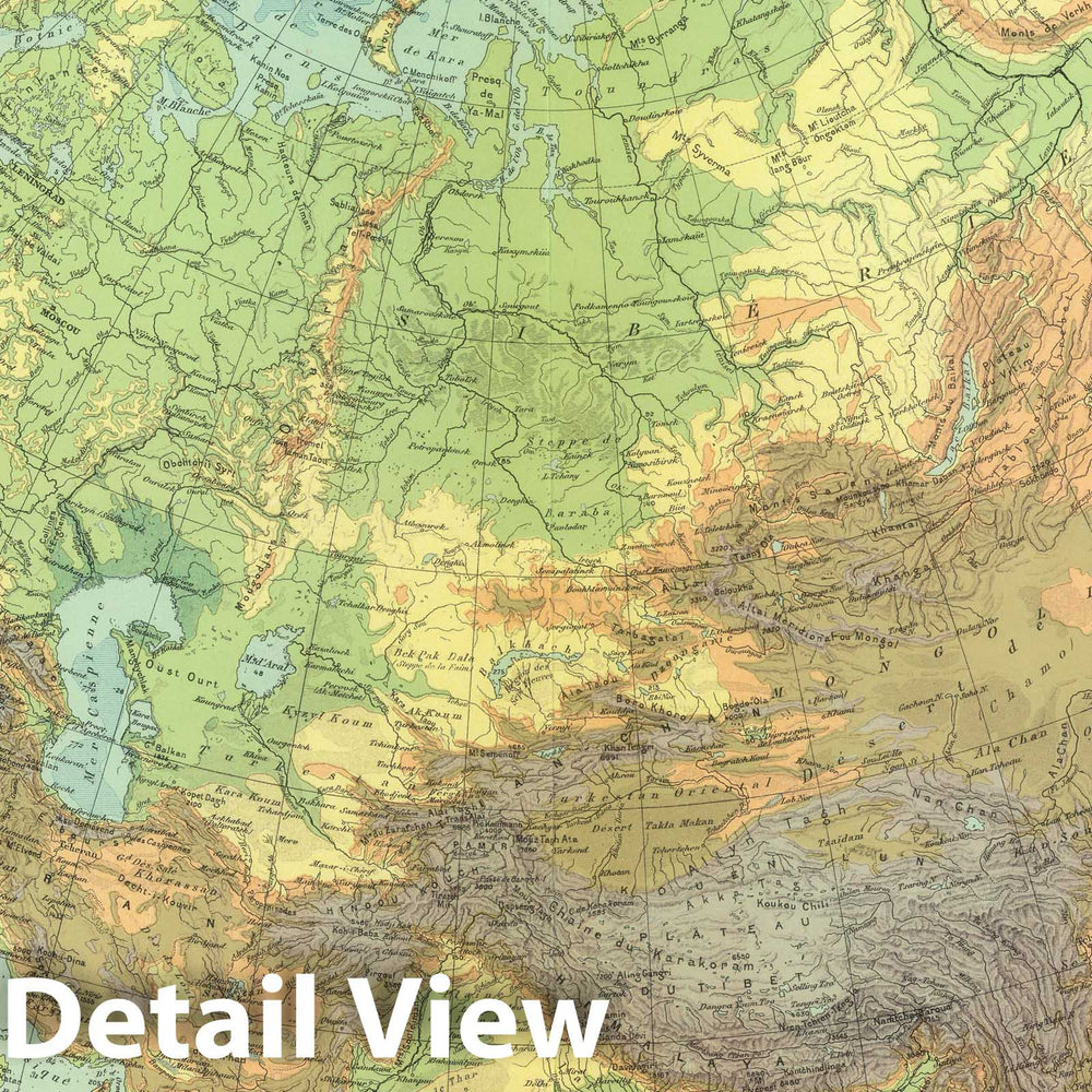 Historic Map : 1931 Asie Physique. - Vintage Wall Art