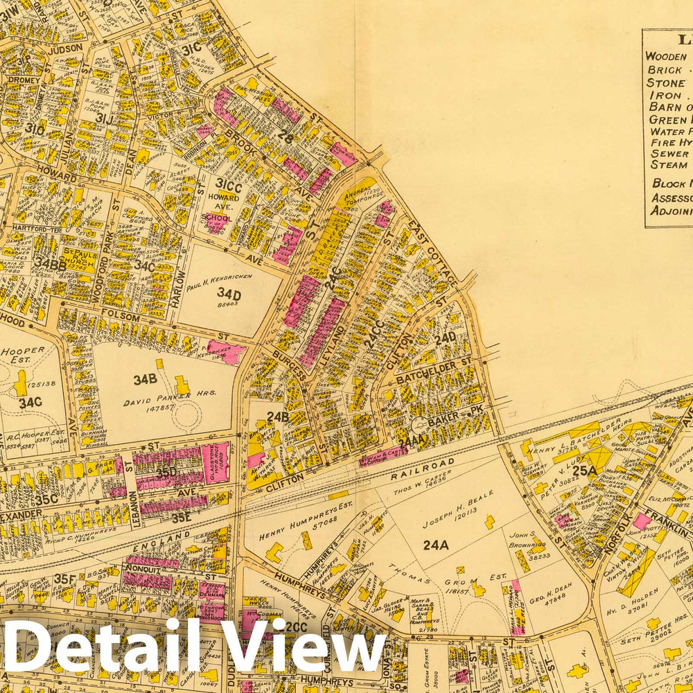 Historic Map : City Atlas - 1899 1. Ward 16 Dorchester. - Vintage Wall Art