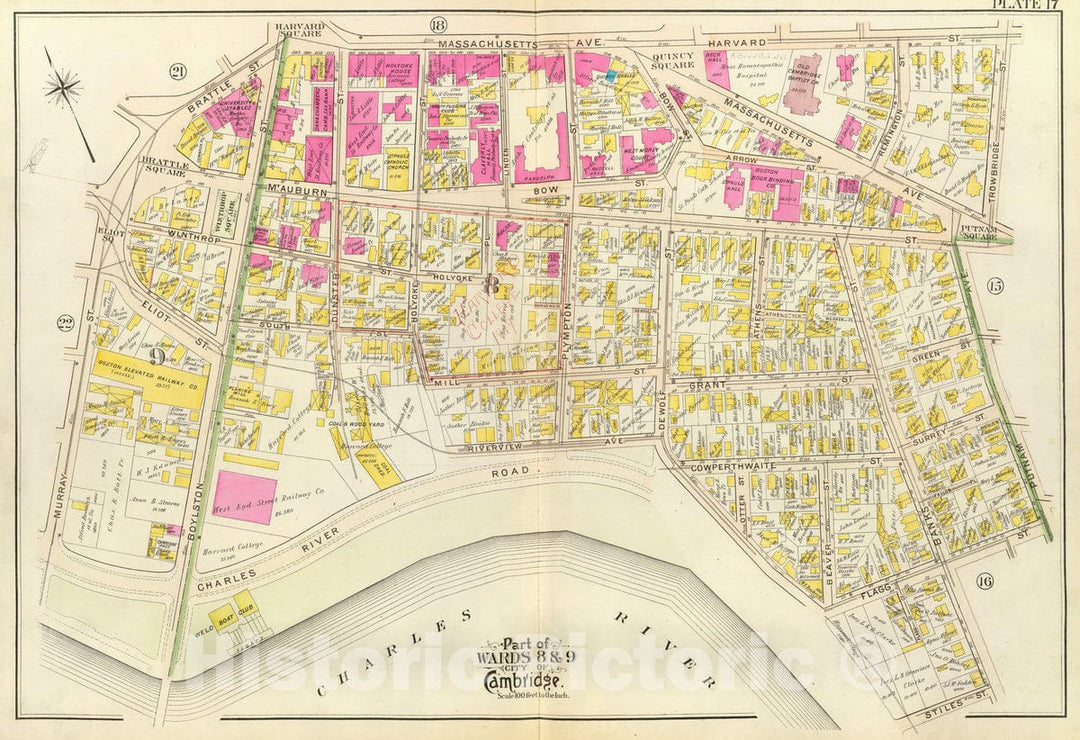 Historic Map : City Atlas - 1903 17. Wards 8-9. - Vintage Wall Art