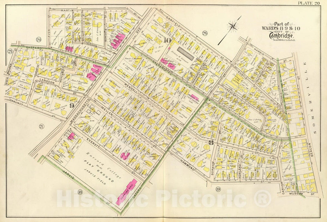 Historic Map : City Atlas - 1903 20. Wards 8-10. - Vintage Wall Art