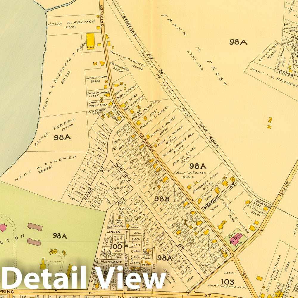 Historic Map : City Atlas - 1899 30. Ward 23 West Roxbury. - Vintage Wall Art