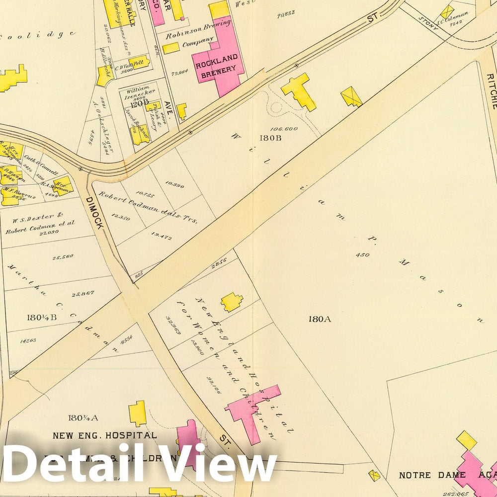 Historic Map : City Atlas - 1895 34. Ward 22. - Vintage Wall Art