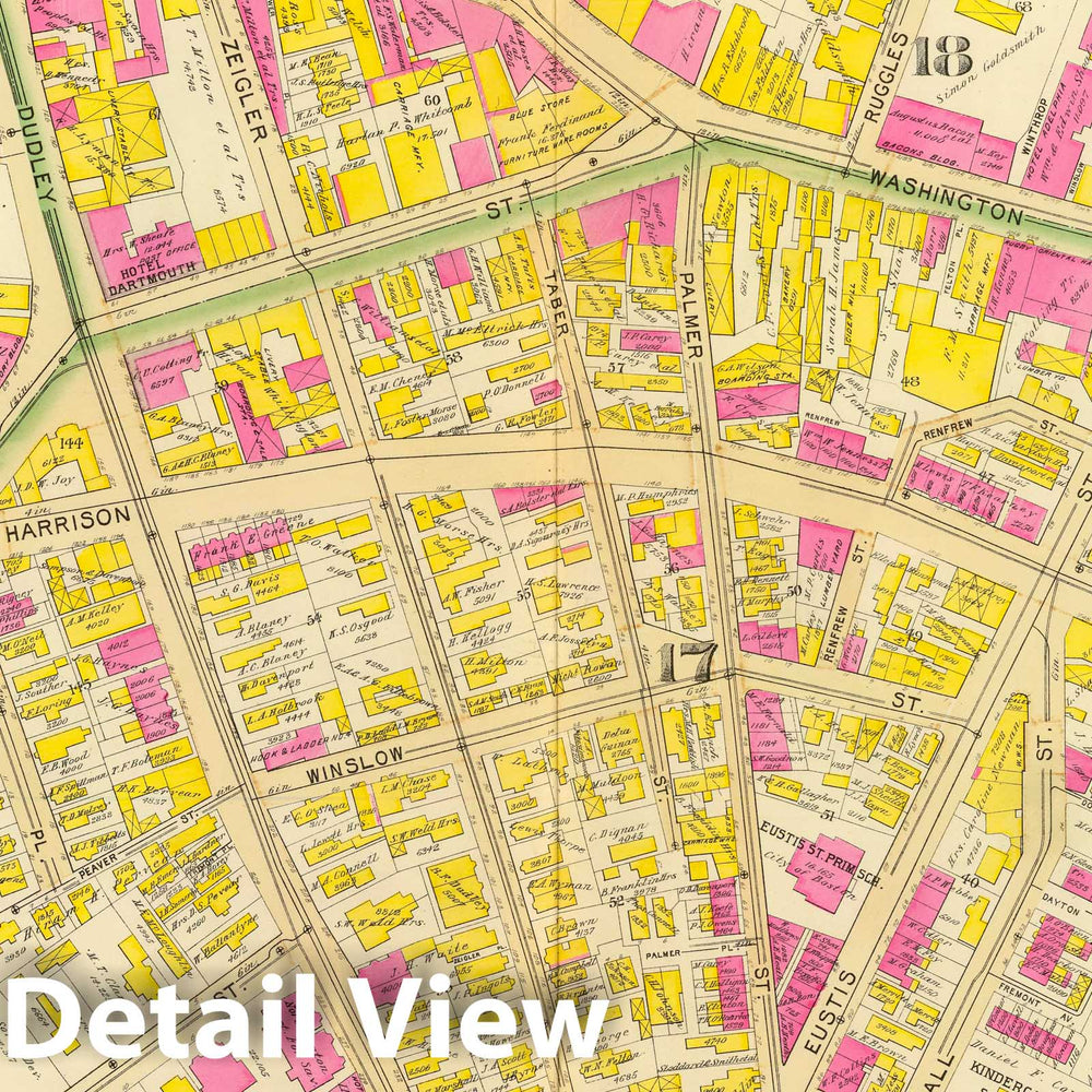 Historic Map : City Atlas - 1895 19. Wards 17-18, 21. - Vintage Wall Art