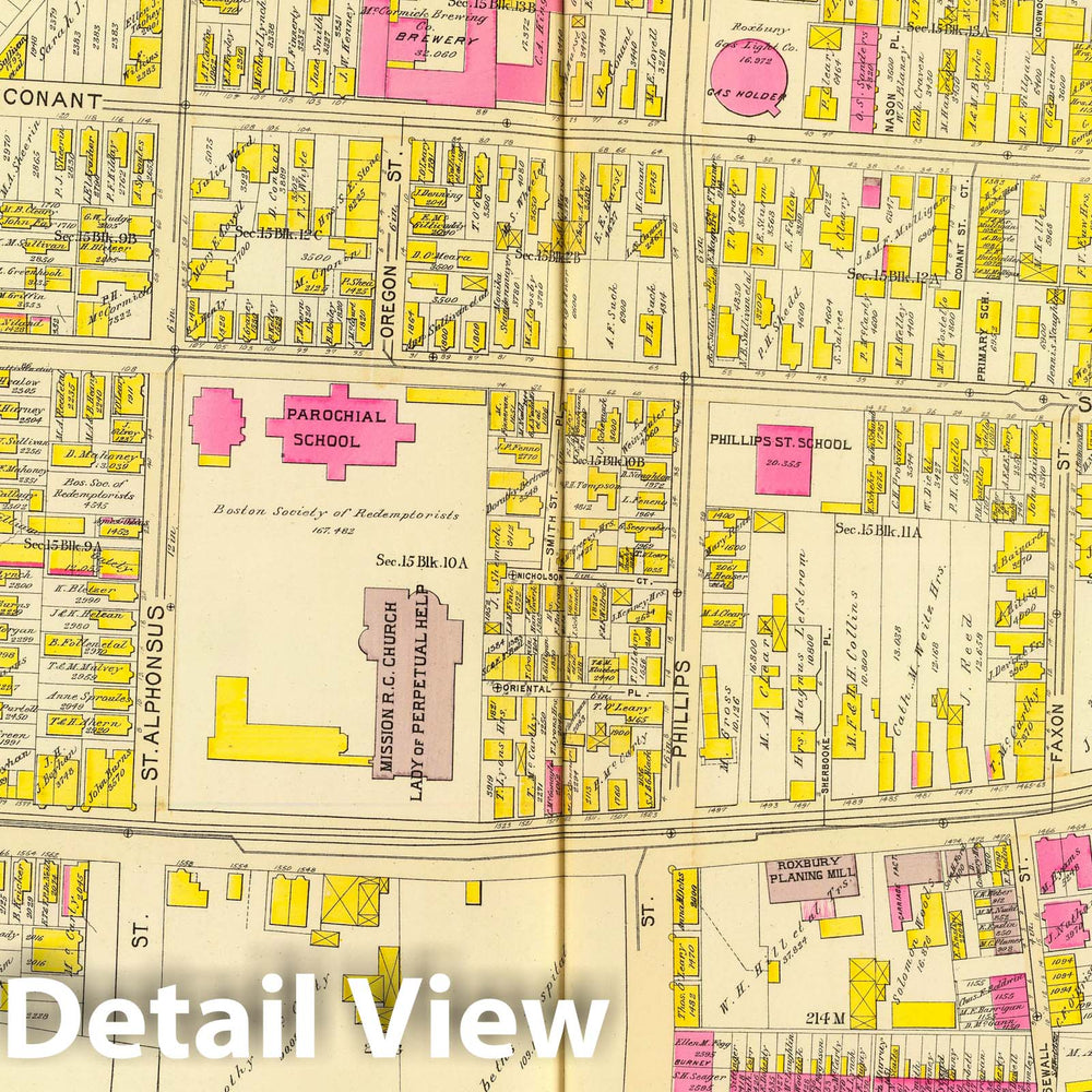 Historic Map : City Atlas - 1895 22. Ward 19. - Vintage Wall Art