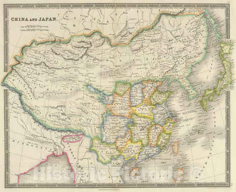 Historic Map : 1844 China and Japan. - Vintage Wall Art