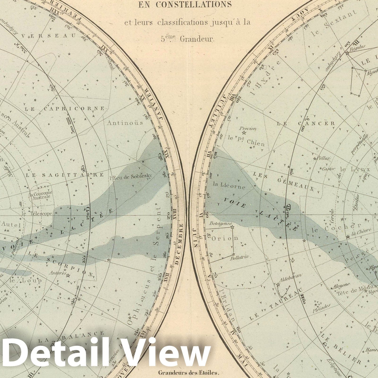 Historic Map : 1892 Planisphere Celeste. Hemisphere Austral. Hemisphere Boreal. - Vintage Wall Art