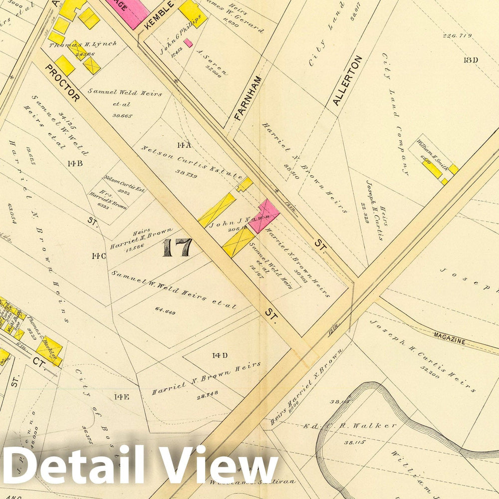 Historic Map : City Atlas - 1895 45. Wards 16-17. - Vintage Wall Art