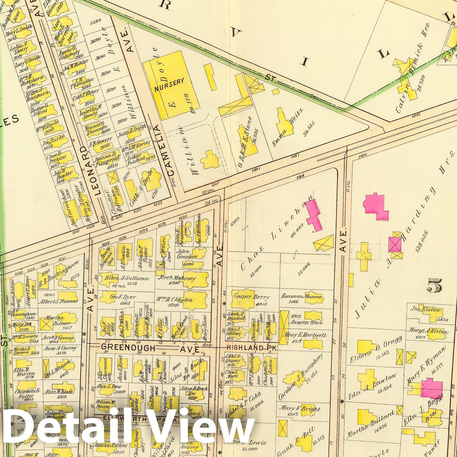 Historic Map : City Atlas - 1903 14. Wards 5, 8. - Vintage Wall Art