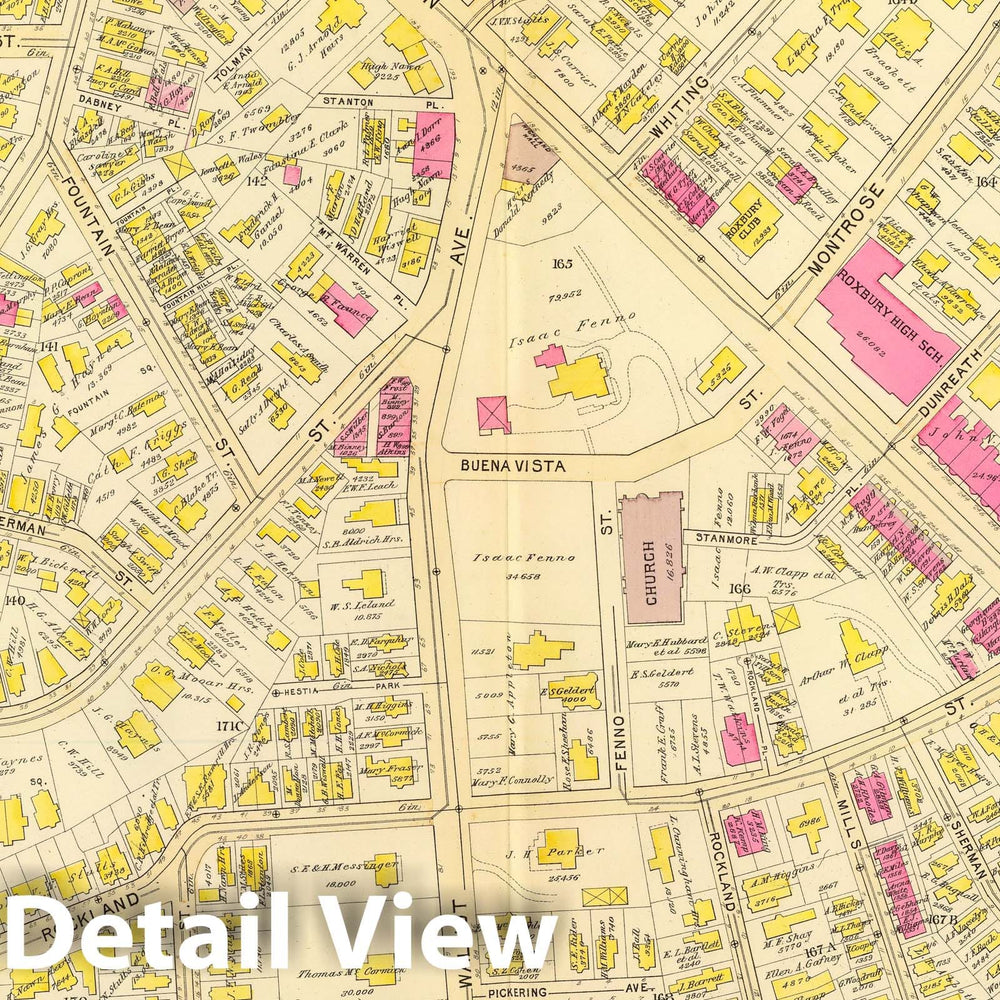 Historic Map : City Atlas - 1895 38. Ward 21. - Vintage Wall Art