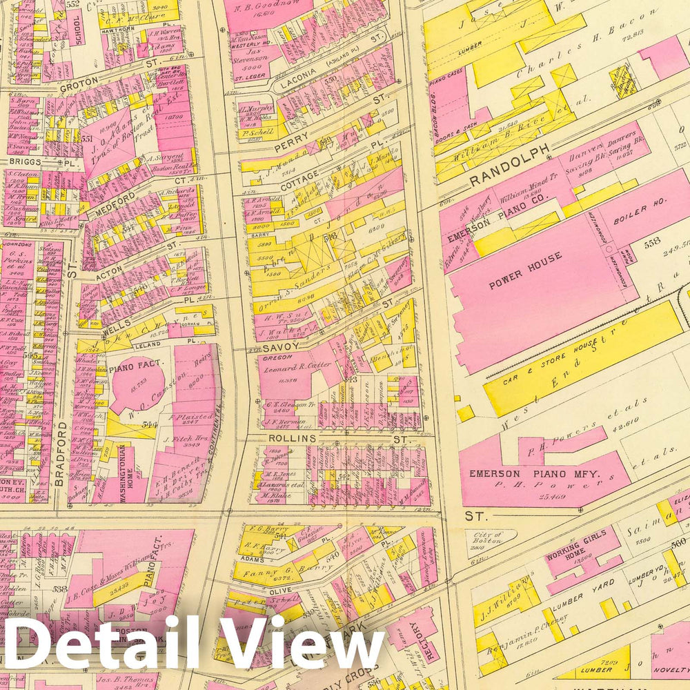 Historic Map : City Atlas - 1895 16. Ward 9. - Vintage Wall Art