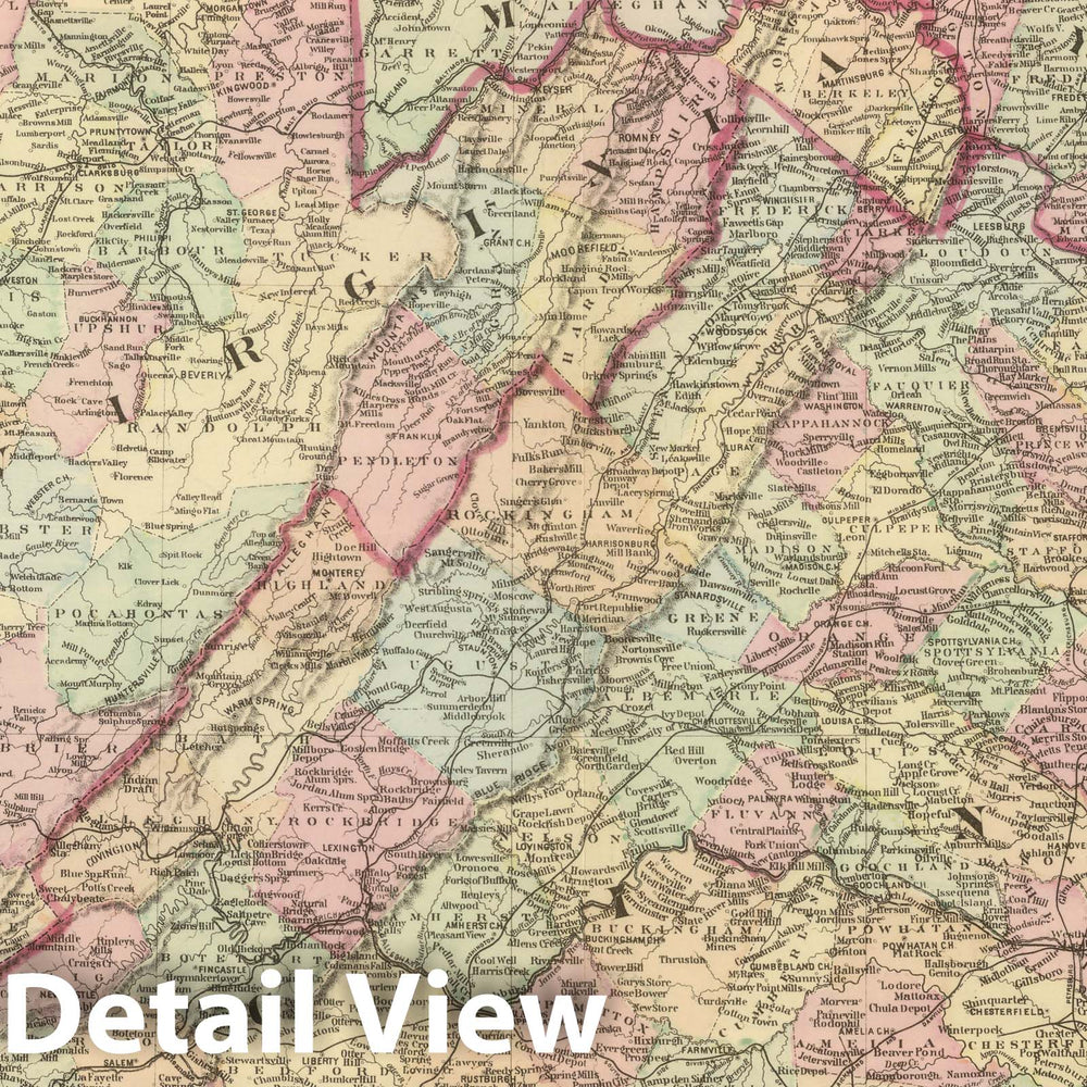Historic Map : Delaware, 1884 Del, Md, Va, W. Va. , Vintage Wall Art
