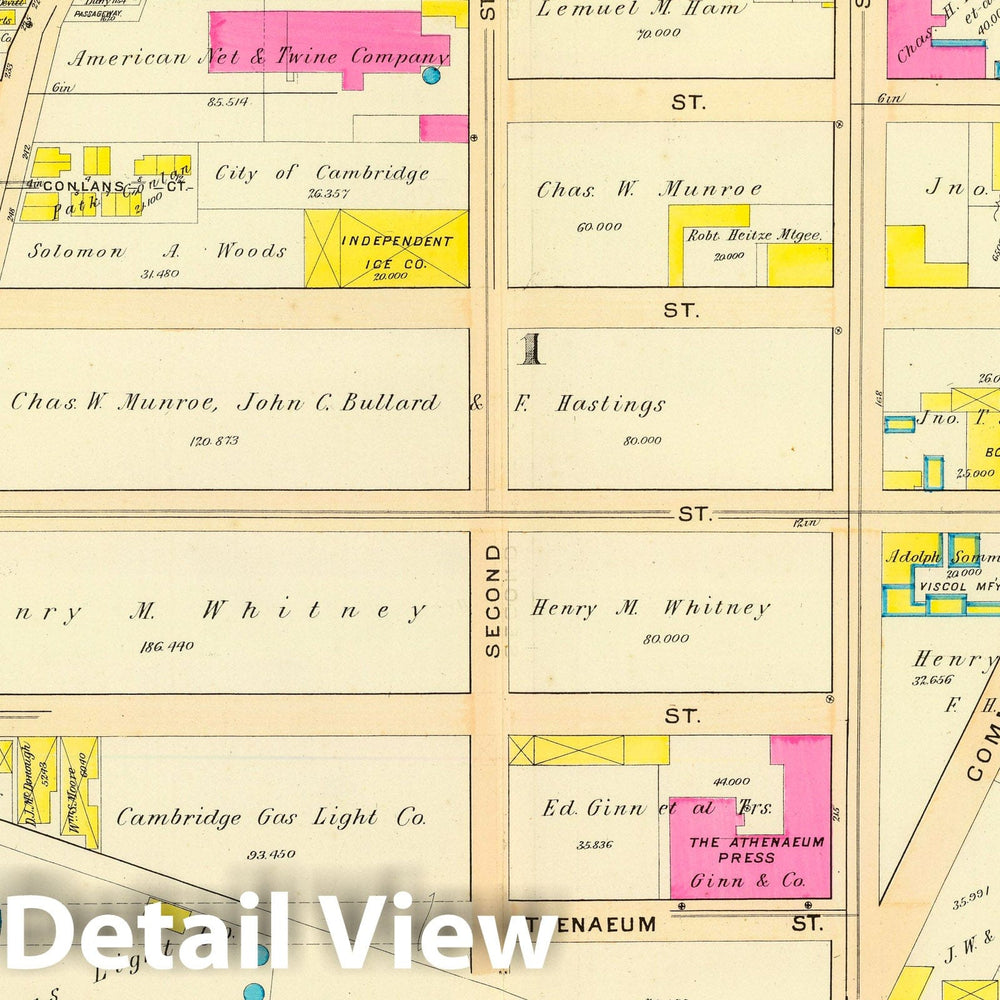 Historic Map : City Atlas - 1903 10. Wards 1-2. - Vintage Wall Art