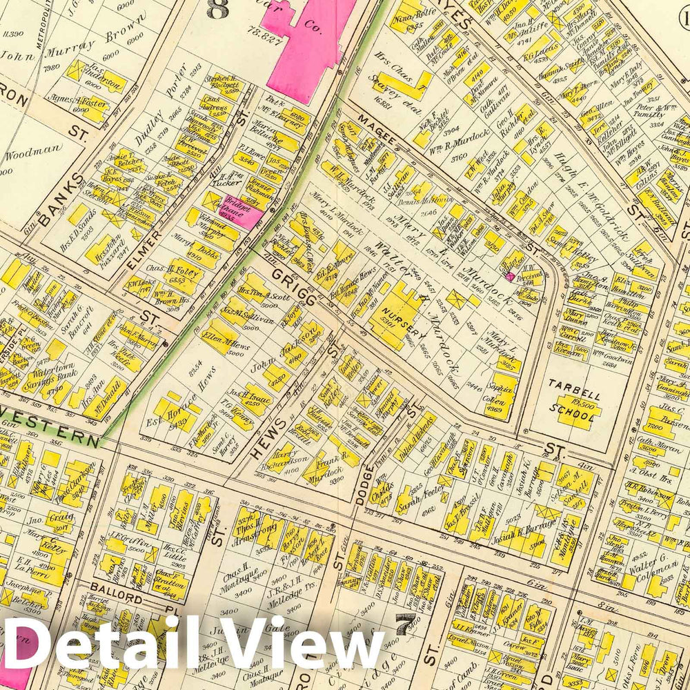 Historic Map : City Atlas - 1903 16. Wards 7-8. - Vintage Wall Art