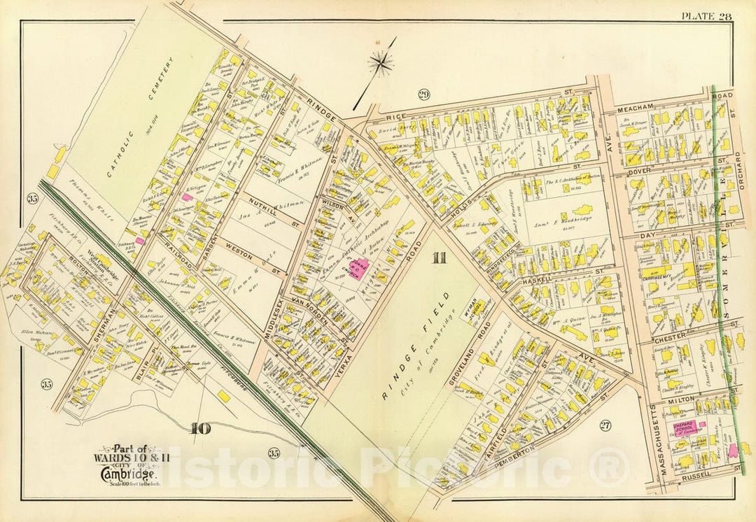 Historic Map : City Atlas - 1903 28. Wards 10-11. - Vintage Wall Art
