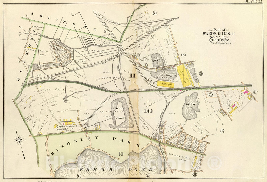 Historic Map : City Atlas - 1903 35. Wards 9-11. - Vintage Wall Art
