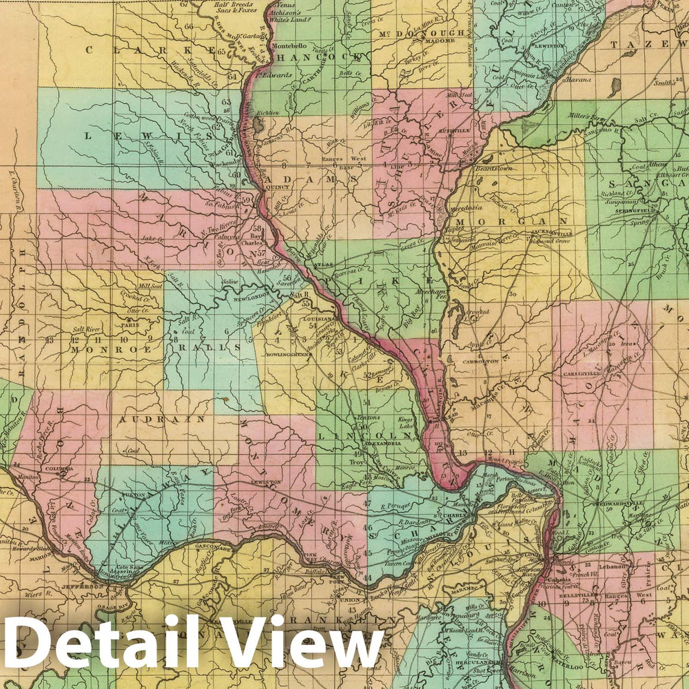 Historic Map : 1833 Illinois and Missouri. v1 - Vintage Wall Art
