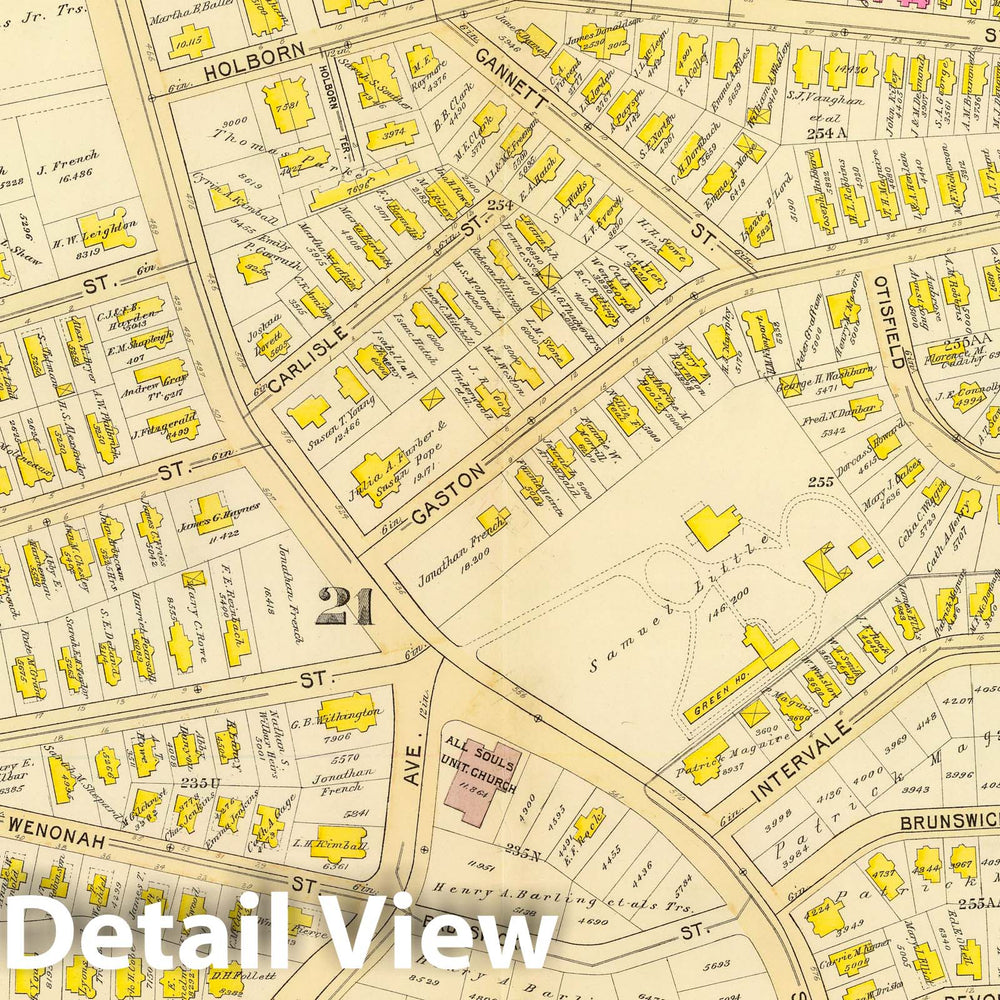 Historic Map : City Atlas - 1895 40. Wards 20-21. - Vintage Wall Art