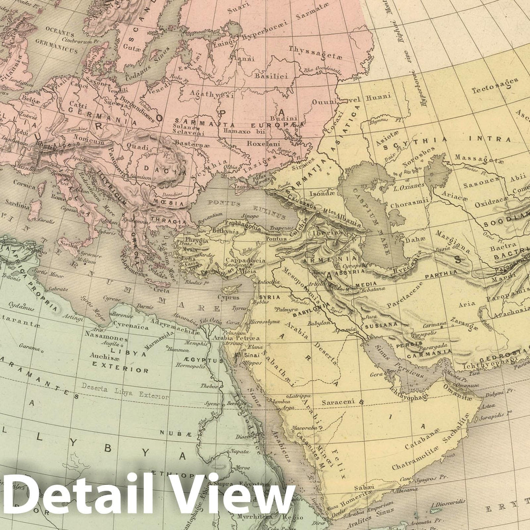 Historic Map : 1892 Monde connu des anciens. - Vintage Wall Art