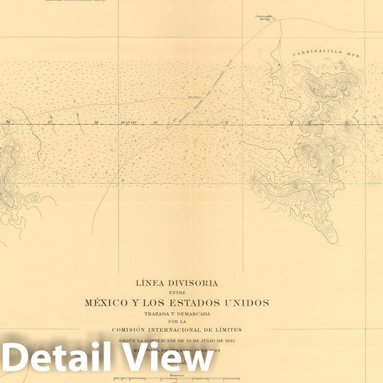 Historic Map : Mexico, Northern Mexico 1901 Linea Divisoria Entre Mexico Y Los Estados Unidos. No. 3. , Vintage Wall Art