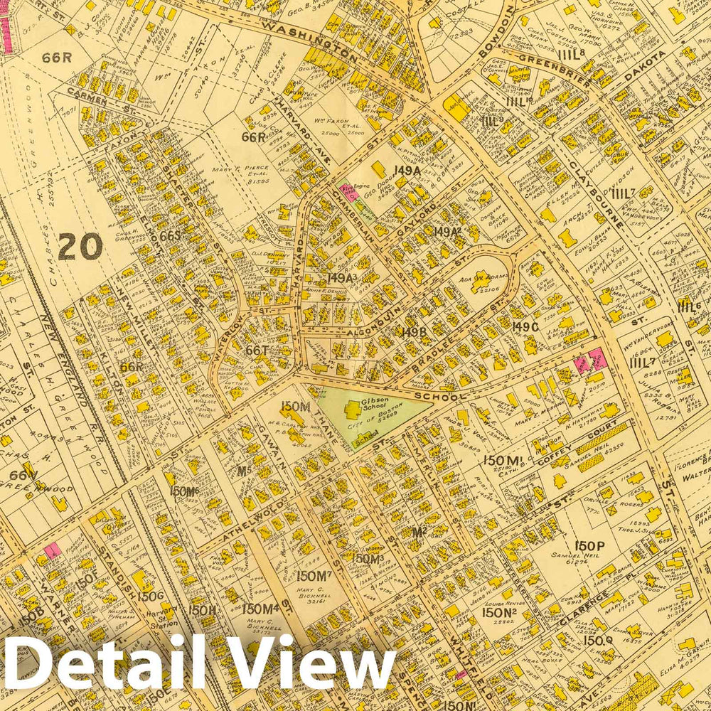 Historic Map : City Atlas - 1899 5. Wards 20, 24 Dorchester. - Vintage Wall Art