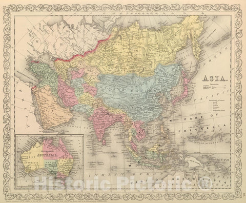 Historic Map : 1859 Asia. v1 - Vintage Wall Art