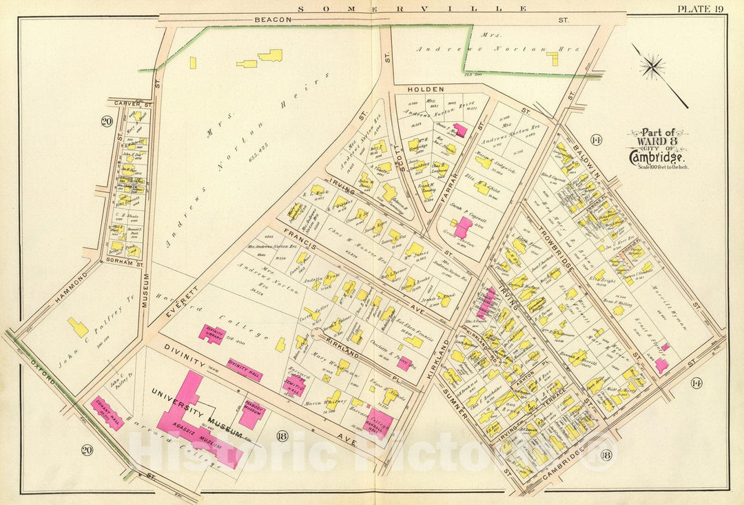 Historic Map : City Atlas - 1903 19. Ward 8. - Vintage Wall Art