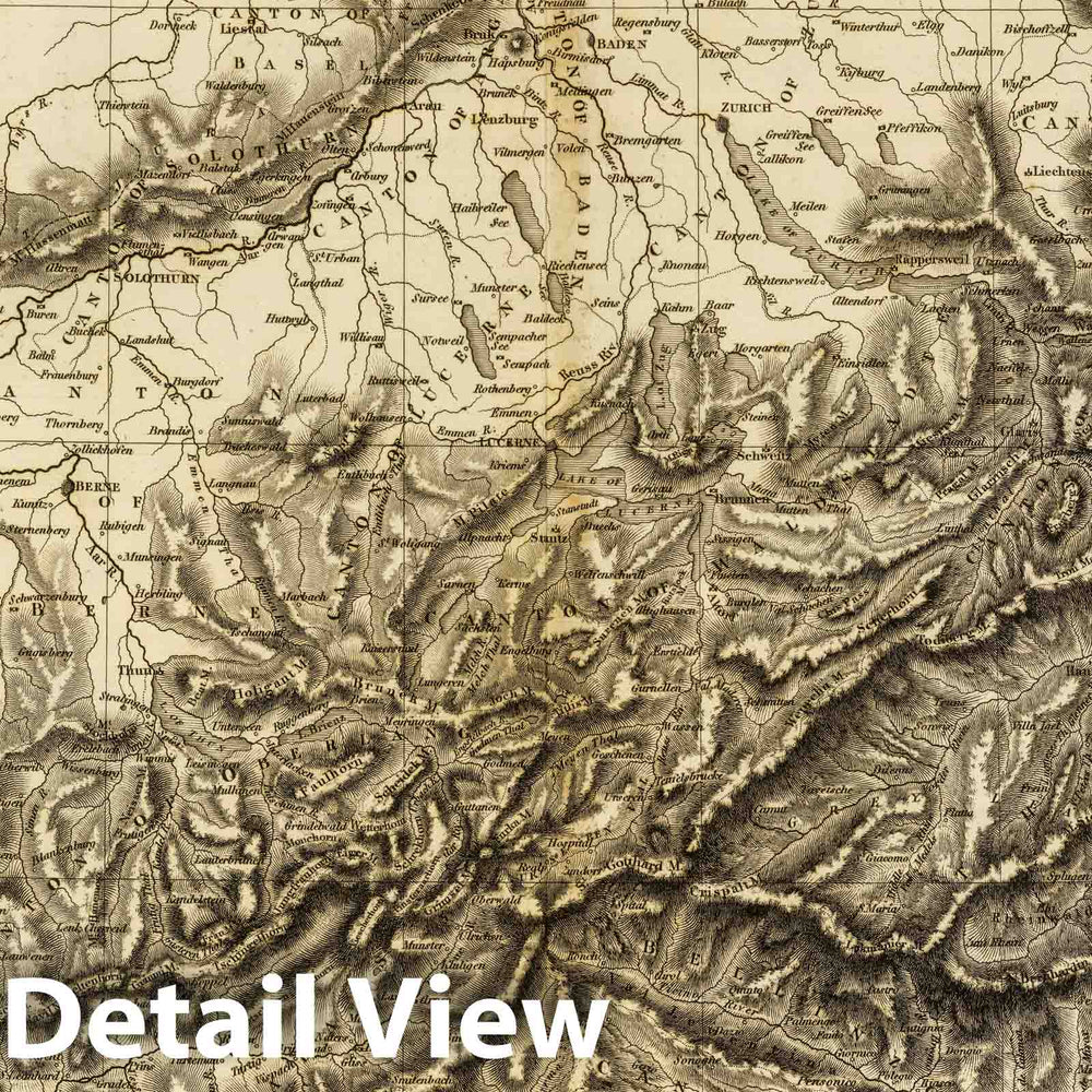 Historic Map : 1814 Switzerland. - Vintage Wall Art