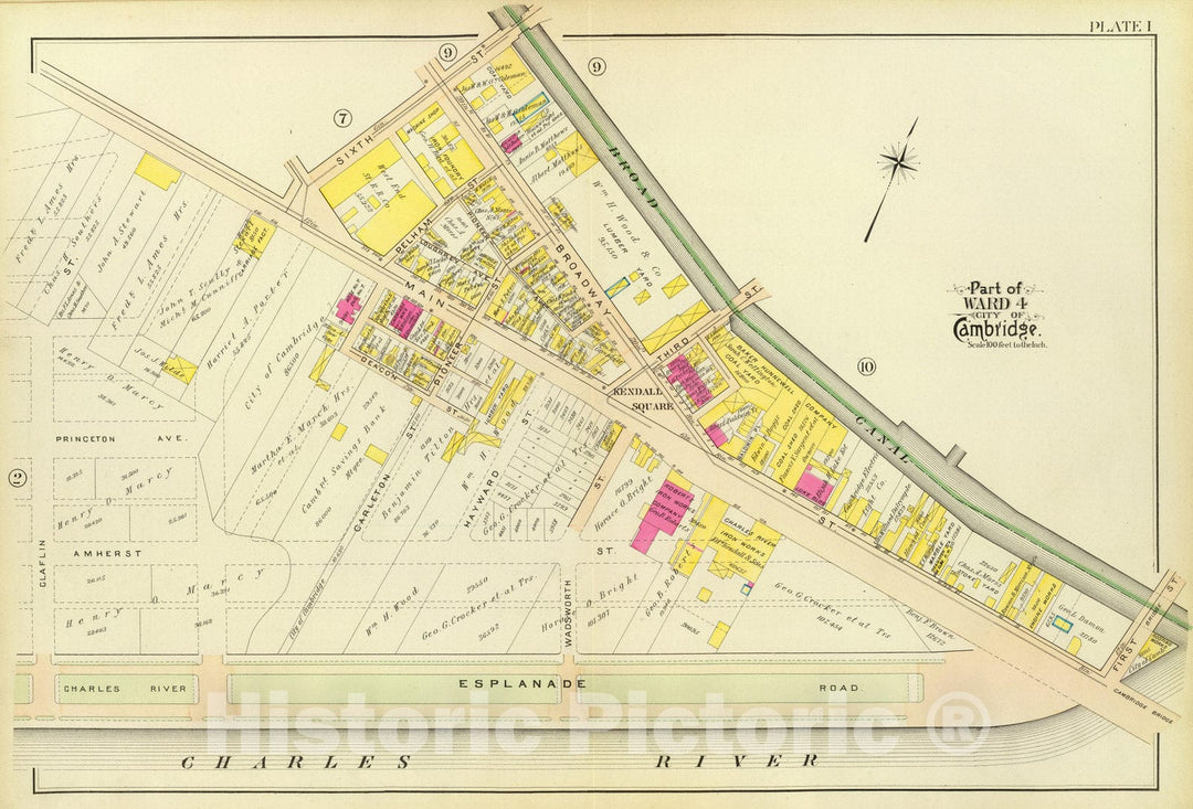 Historic Map : City Atlas - 1903 1. Ward 4. - Vintage Wall Art