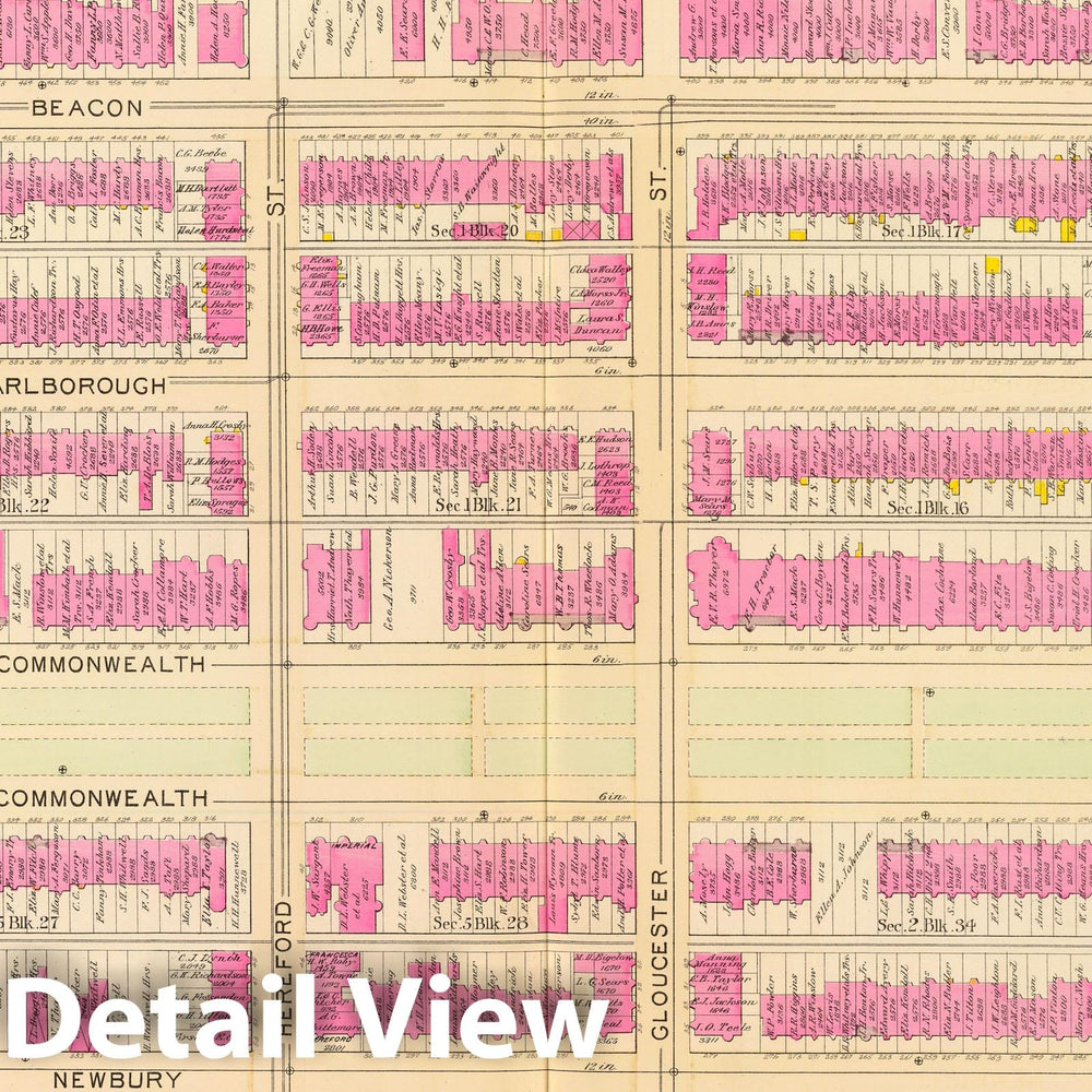 Historic Map : City Atlas - 1895 9. Ward 11. - Vintage Wall Art