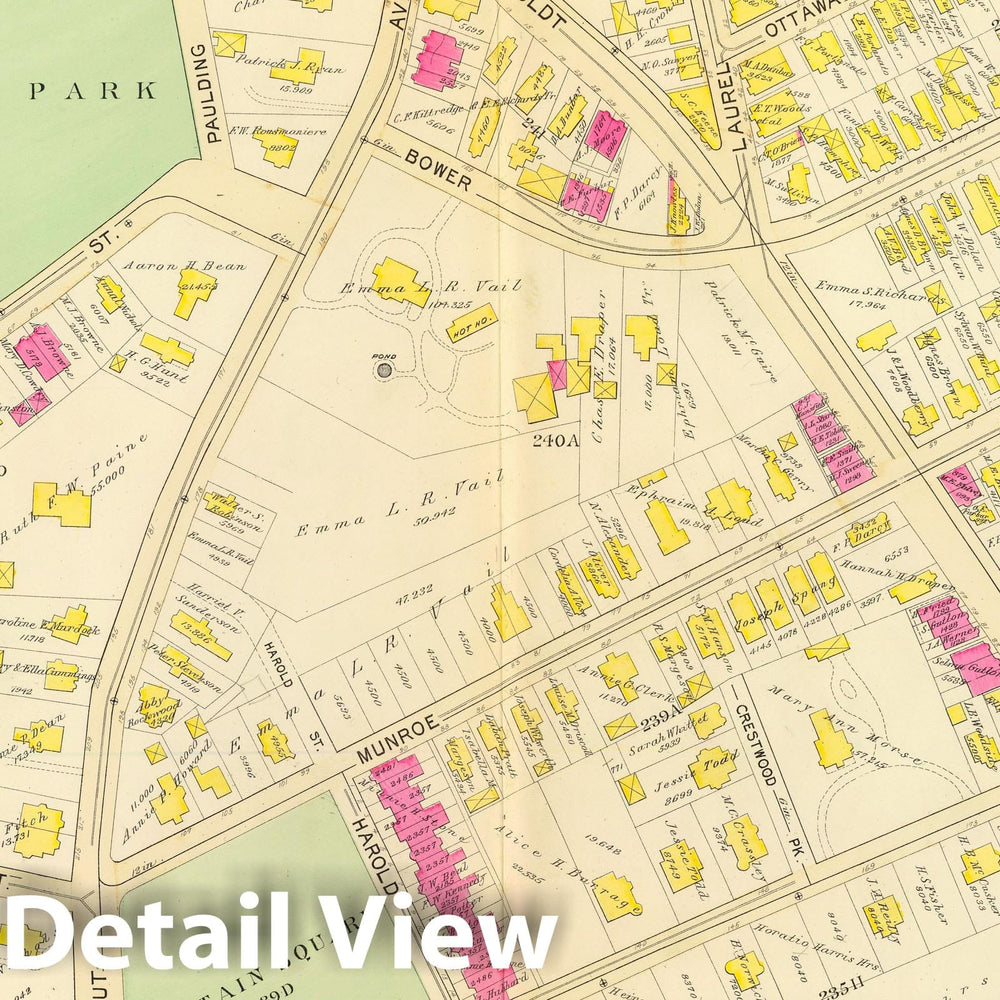 Historic Map : City Atlas - 1895 37. Ward 21. - Vintage Wall Art