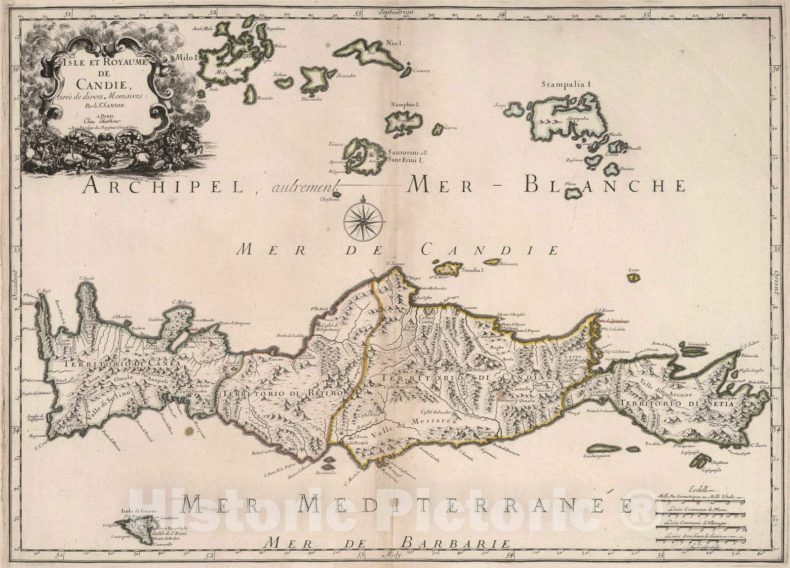Historic Map : 1697 Crete. - Vintage Wall Art
