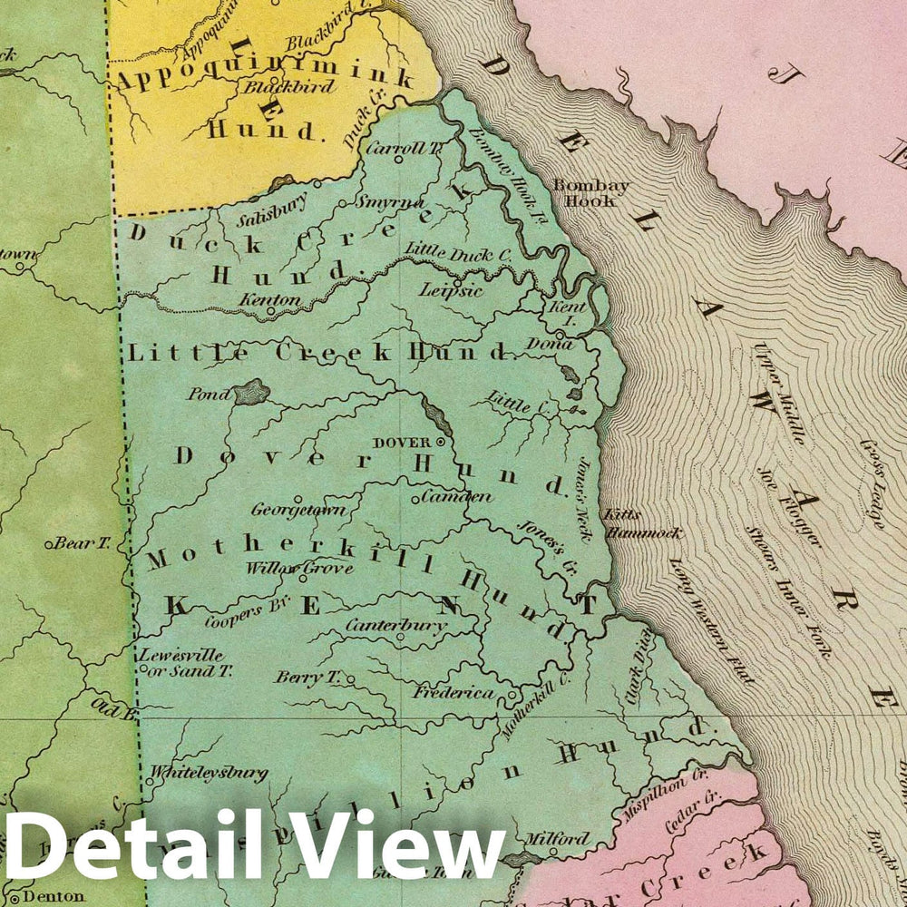 Historic Map : 1841 Delaware. - Vintage Wall Art