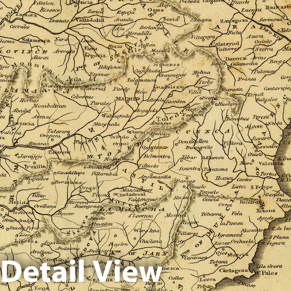 Historic Wall Map : 1812 Spain, Portugal. - Vintage Wall Art