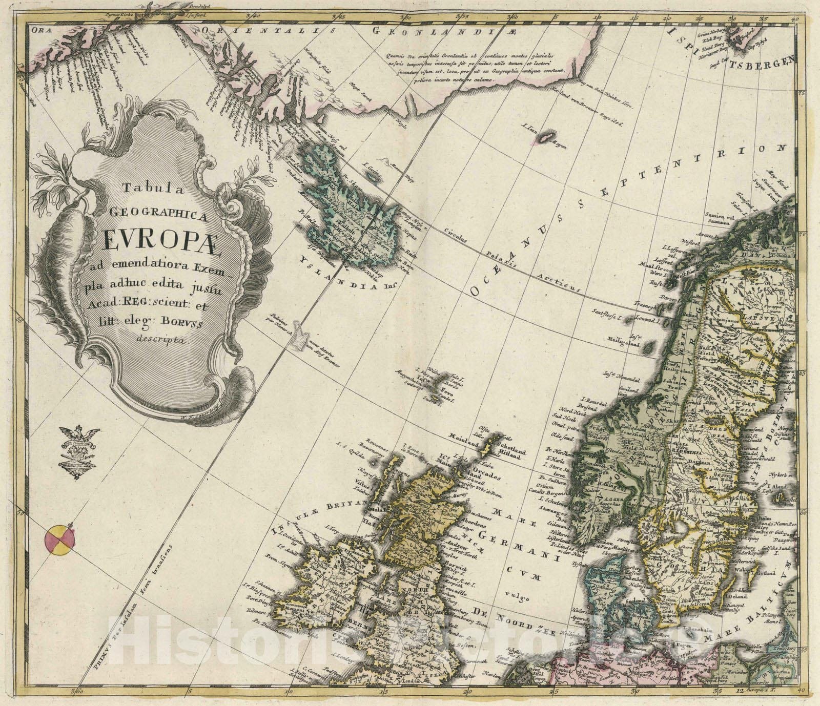 Historic Map : School Atlas - 1753 Tabula Geographica Europae - Vintage Wall Art