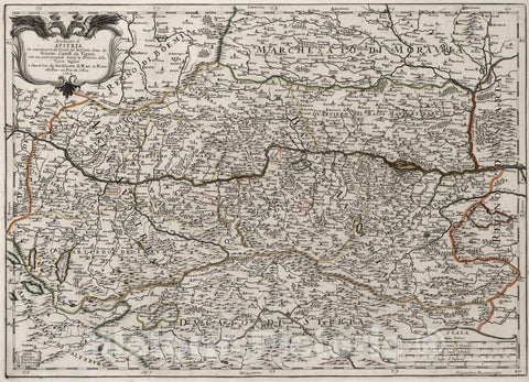 Historic Map : 1684 Arciducato d'Austria - Vintage Wall Art