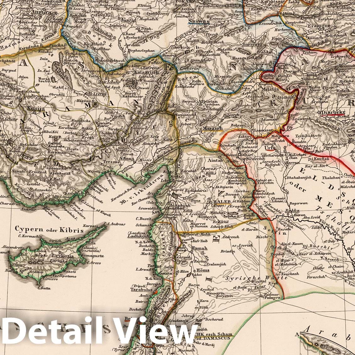 Historic Map : Iraq, Middle East 1852 Das Osmanische Reich in Asien, (Ottoman Empire in Asia). , Vintage Wall Art