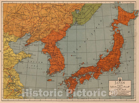 Historic Map : 1943 Japan - Vintage Wall Art