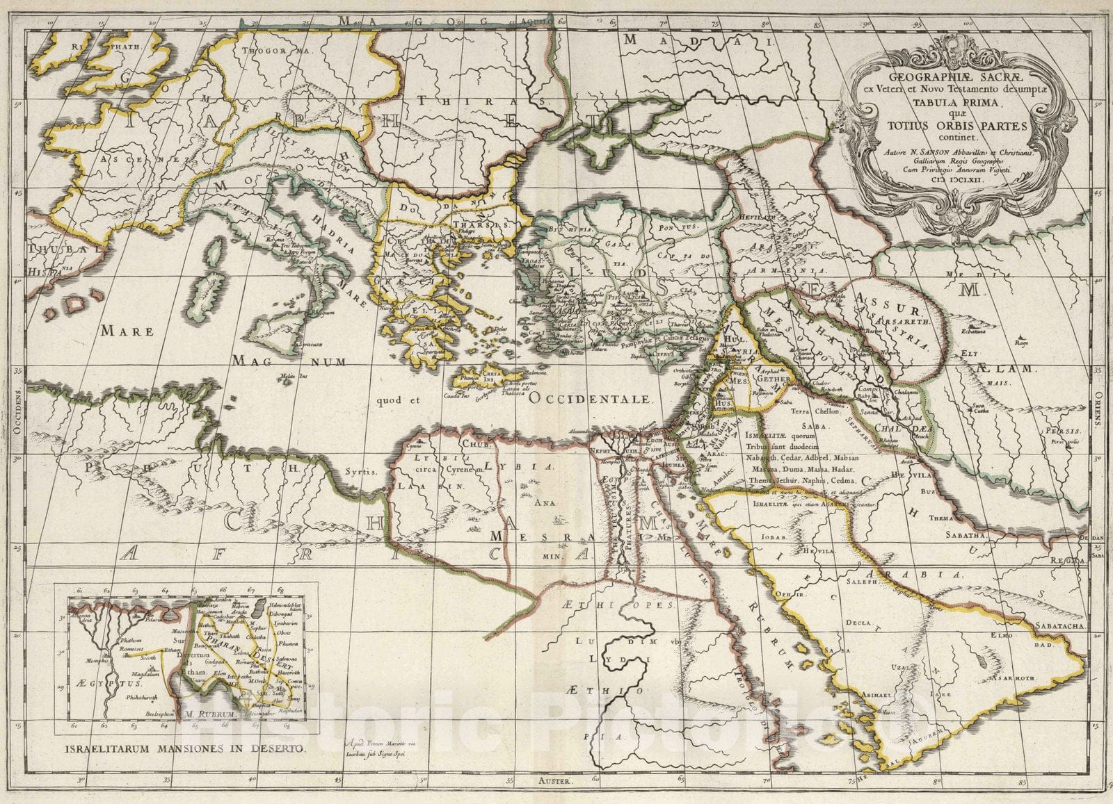 Historic Map : 1662 Geography of the Sacred from the Old and the New T ...