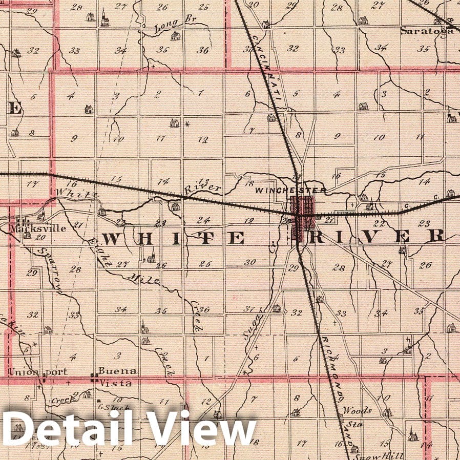 Historic Map : 1876 Map of Randolph County. - Vintage Wall Art