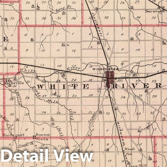 Historic Map : 1876 Map of Randolph County. - Vintage Wall Art