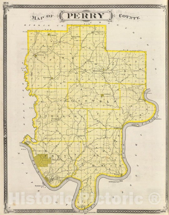 Historic Map : 1876 Map of Perry County. - Vintage Wall Art