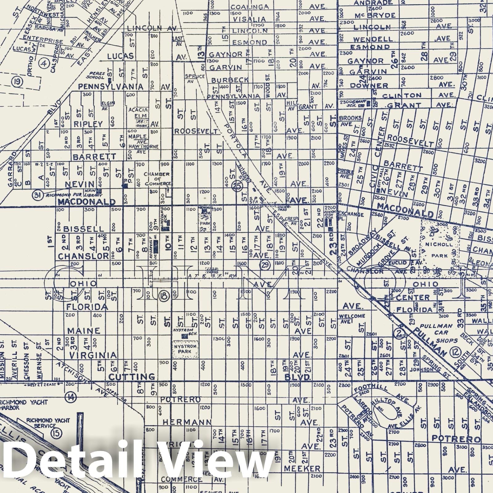 Historic Map - 1938 Map of Richmond, El Cerrito, San Pablo, and Vicinity, California. - Vintage Wall Art